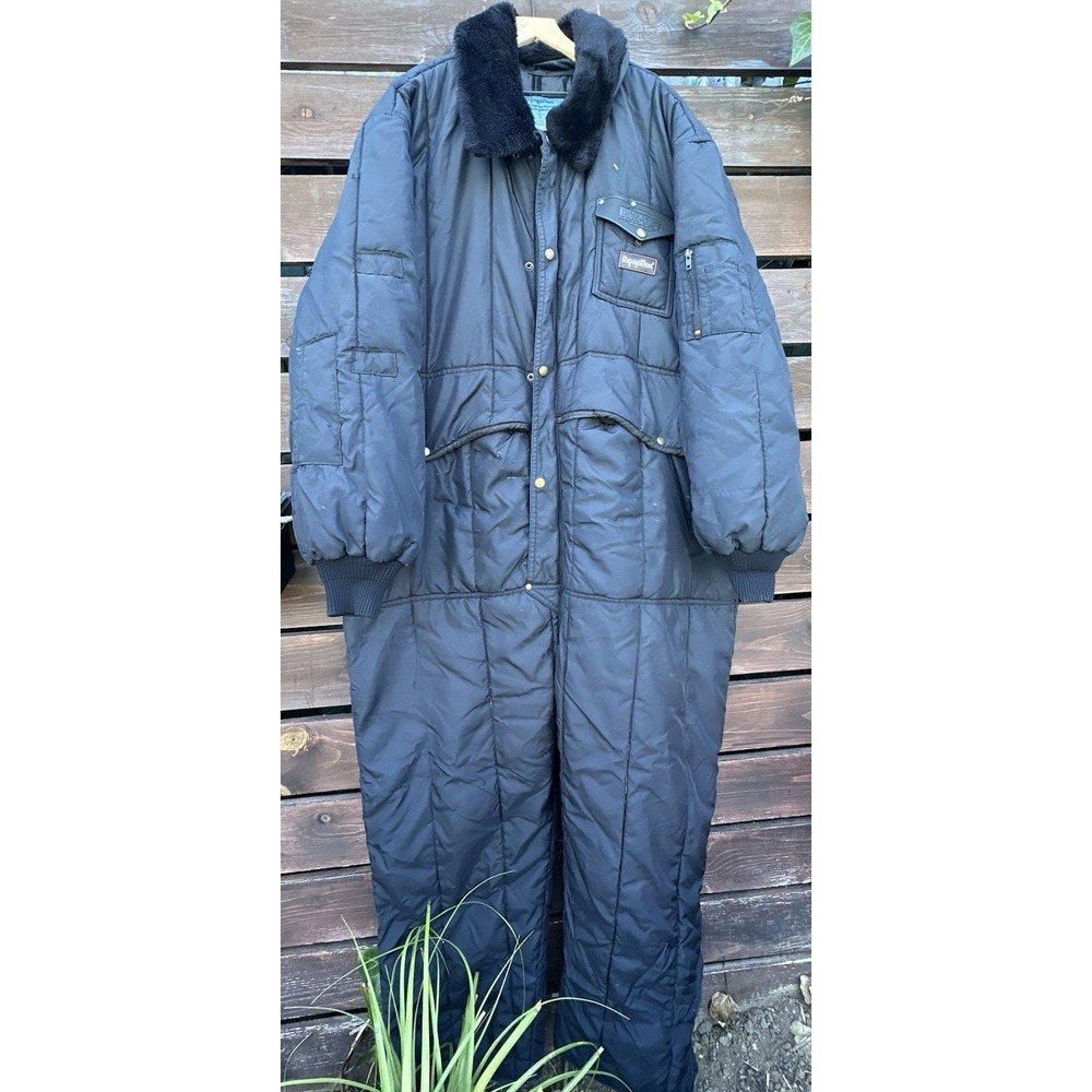Mens L RefrigiWear Iron-Tuff Insulated Coveralls With Faux Fur Lined Collar 4XL